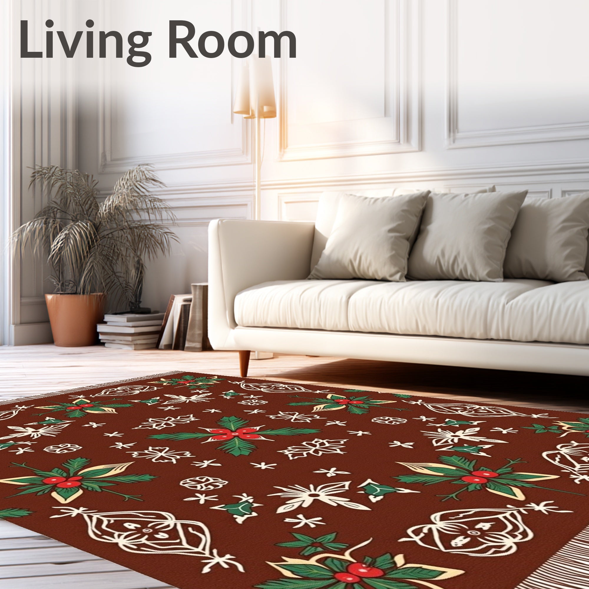 Brown Holly Berry Starburst Rug