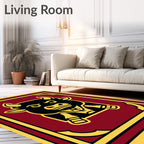 Crimson Bull Formal Portrait Rug