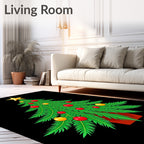 Green Feathered Tree With Red Orbs Rug