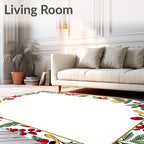Crimson Berry Boughs Garland Border Rug