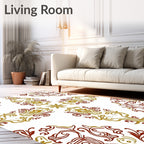 Gilded Maroon Baroque Floral Rug