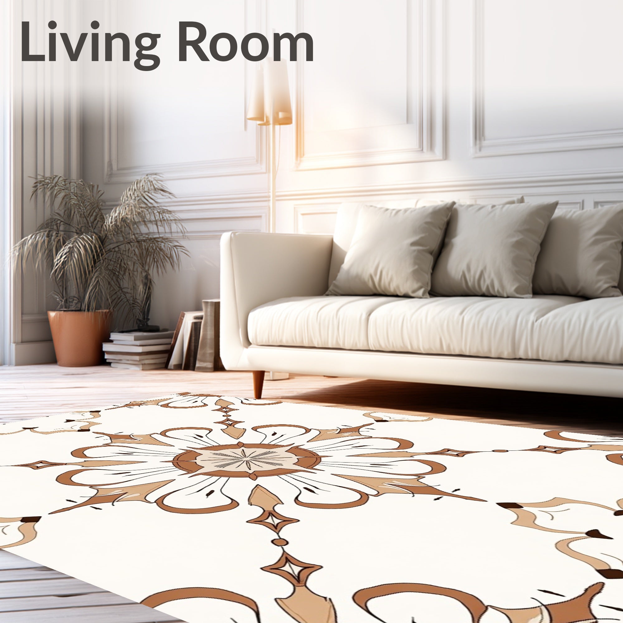 Ornate Caramel Star Medallion Rug