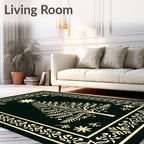 Dark Green Pine Tree Star Rug