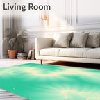 Electric Teal Lightning Strike Rug