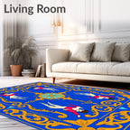 Royal Blue Antique Dancers Border Rug