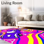Vibrant Purple Car Swirl Background Rug