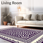 Deep Purple Geometric Maze Rectangle Rug