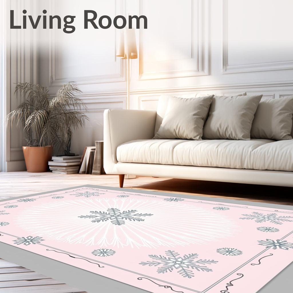Pink Snowflake Burst Medallion Rug