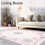 Pink Snowflake Burst Medallion Rug