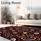 Jolly Christmas Stars Candy Canes Swirls Rug