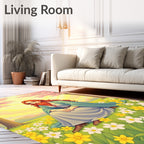 Spring Blossom Garden Figure Rug