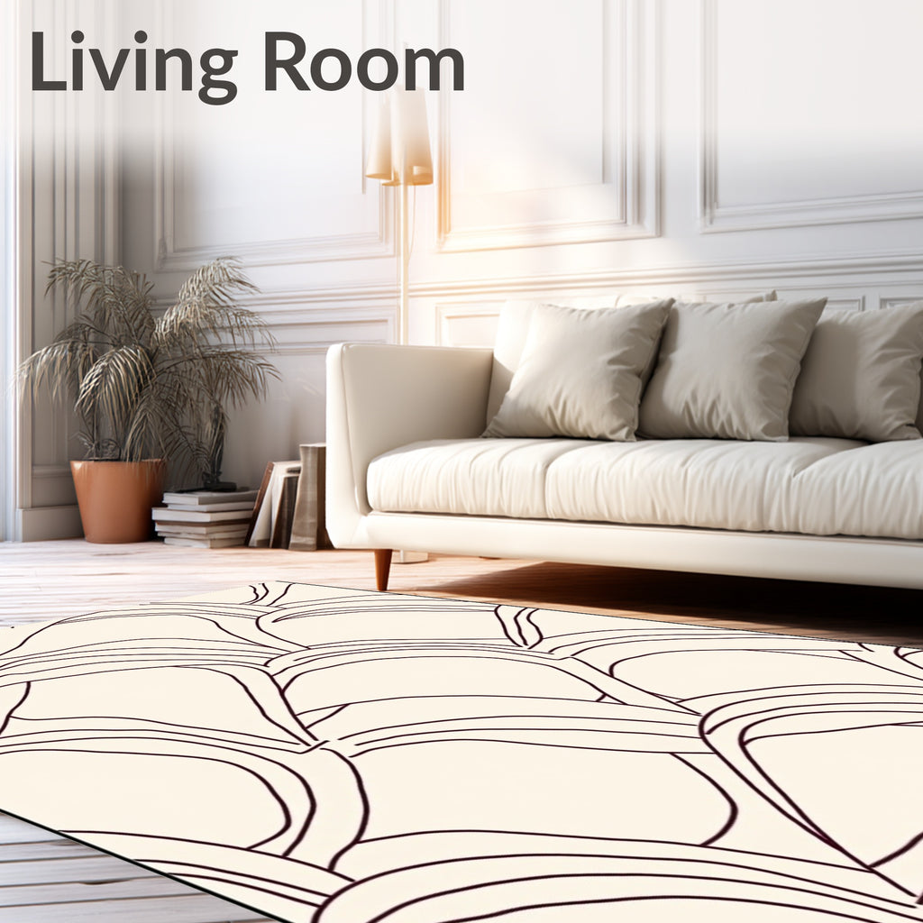 Organic Cream Marbled Shell Art Rug
