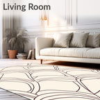 Organic Cream Marbled Shell Art Rug