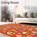 Holiday Gingerbread House Candy Swirl Rug