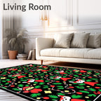 Cute Red Fox Christmas Garland Rug