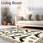 Vintage Pistol Collection In Ornate Border Rug