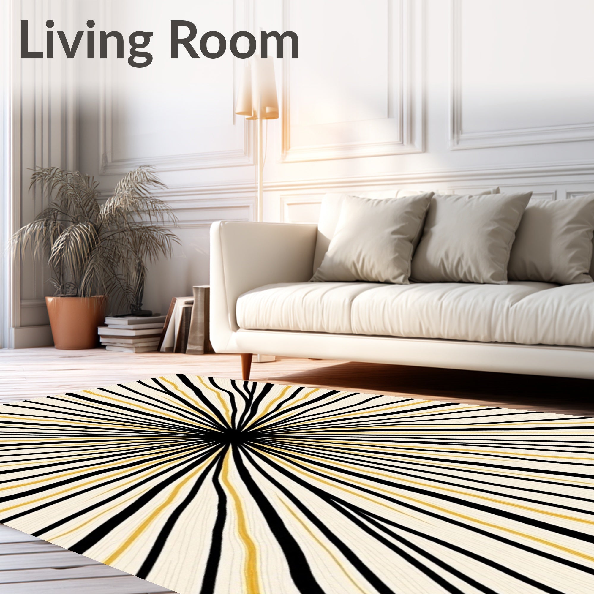 Radial Stripe Sunburst Rug
