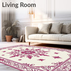 Ornate Bloom Border Art Rug