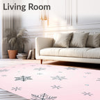 Pastel Pink Snowflake Cascade Rug