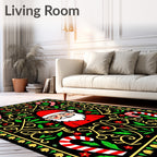 Christmas Santa Claus Candy Cane Swirls Rug