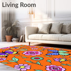 Vibrant Butterfly Floral Garden Rug