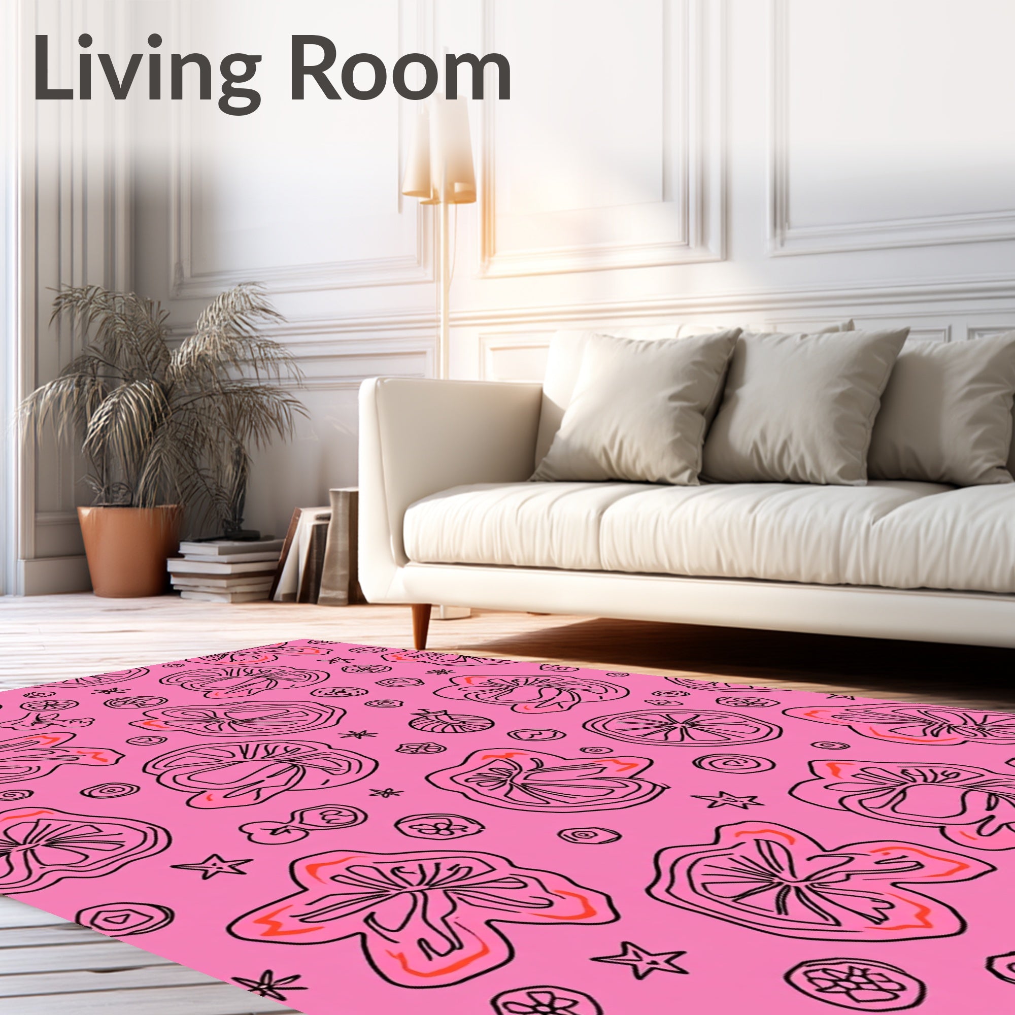 Pink Citrus Slice Whimsical Garden Rug