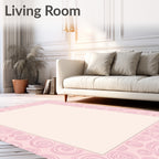 Pastel Pink Swirl Collage Rug