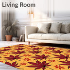 Crimson Maple Leaf Autumn Arrangement Rug