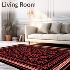 Crimson Intricate Tribal Medallion Rug