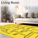 Yellow Outline Weapon Collection Rug