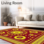 Regal Crimson Gold Trophy Medallion Rug