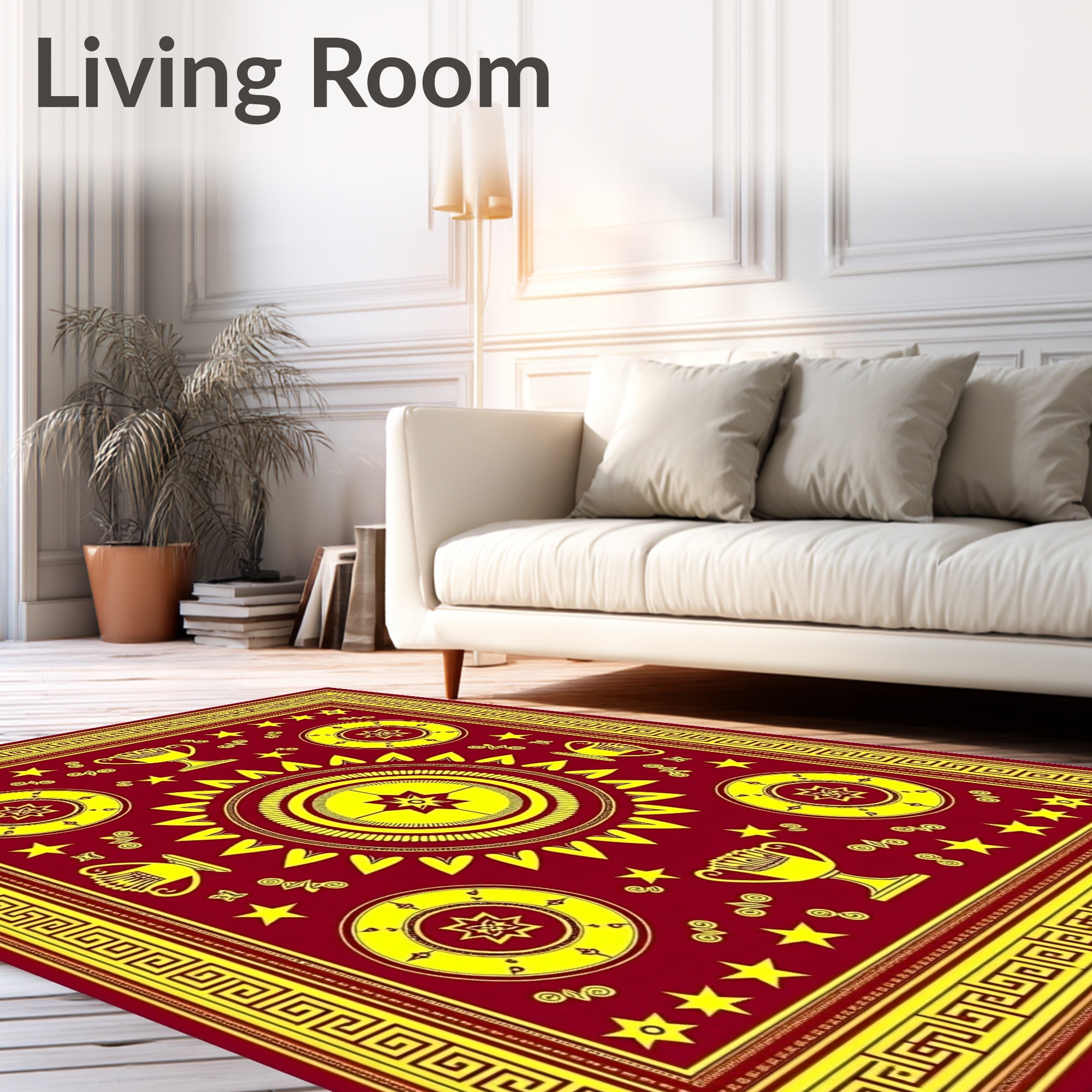 Regal Crimson Gold Trophy Medallion Rug