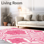 Pink Floral Art Nouveau Rug