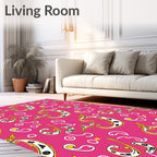Hot Pink Whimsical Creature Swirls Rug