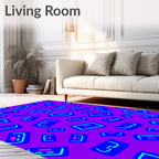 Electric Purple Rectangular Shapes Rug