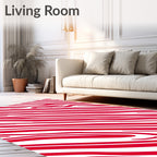 Bold Red Organic Stripe Rug