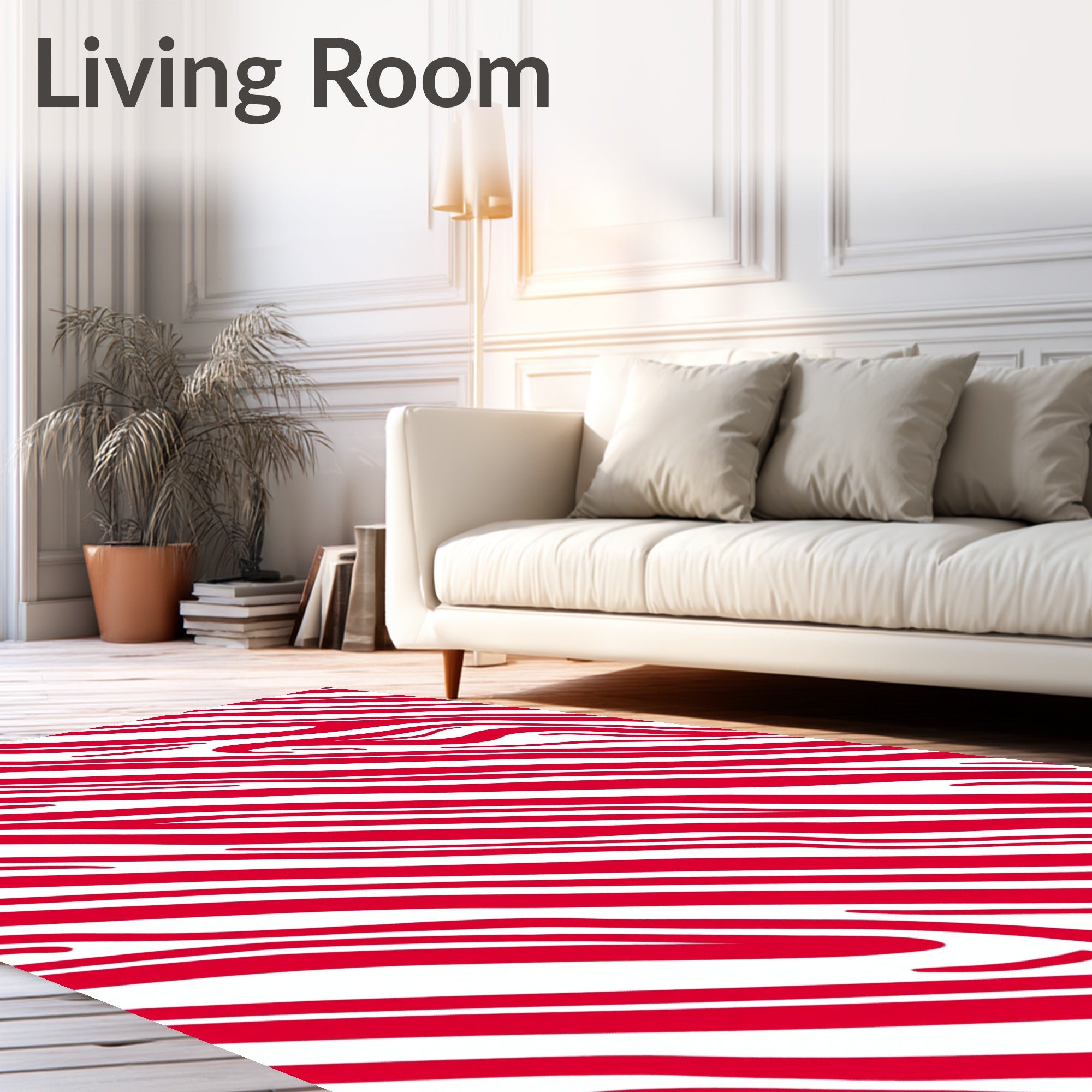 Bold Red Organic Stripe Rug