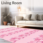 Whimsical Pink Elephant Repeat Rug