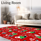 Crimson Red Festive Christmas Stocking Rug