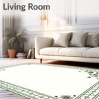 Dark Green Foliage Floral Corner Decoration Rug