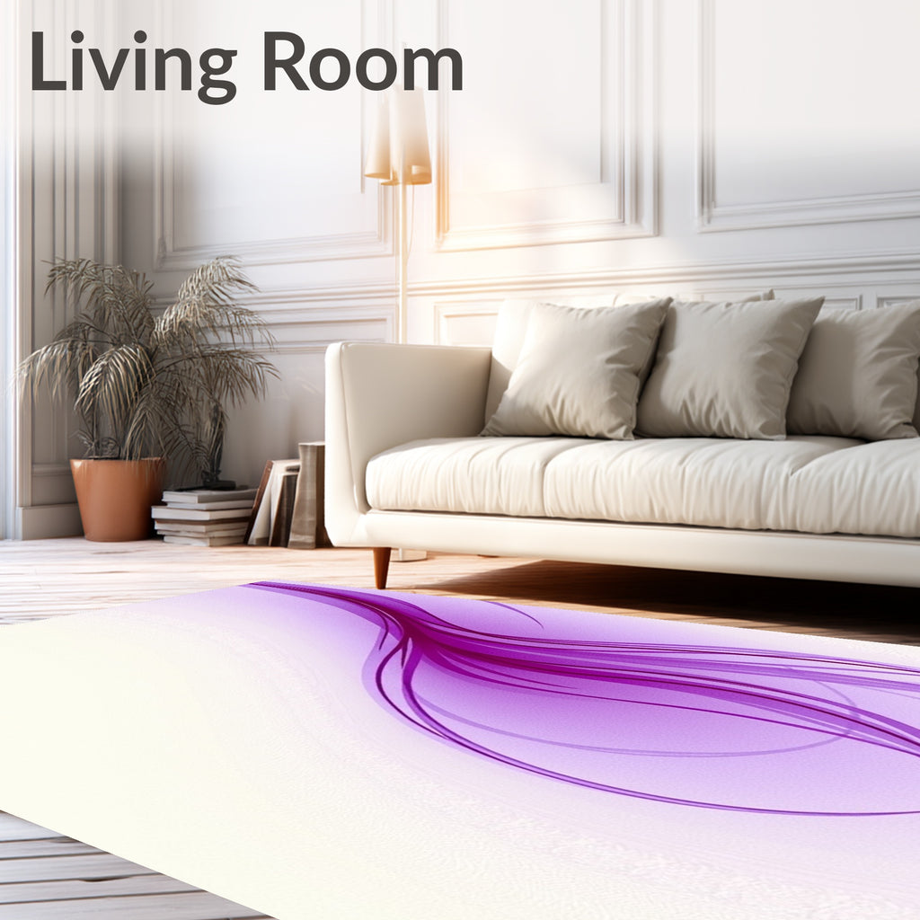 Amethyst Orchid Swirl Abstract Rug