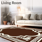Cream White Floral Arch Medallion Rug