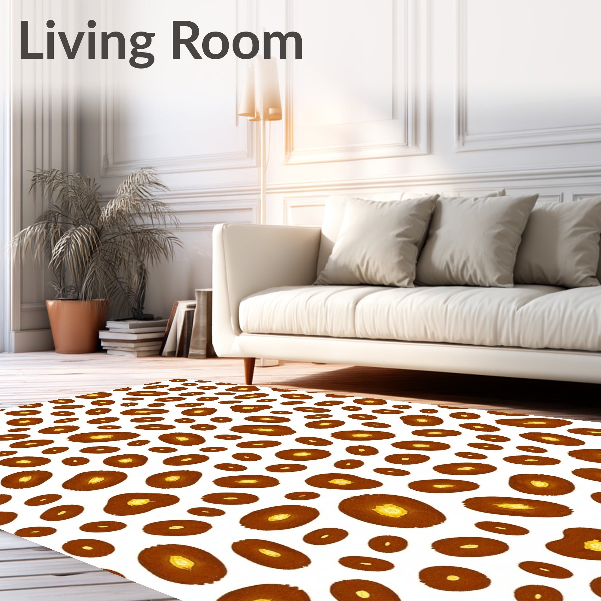Spotted Ochre Abstract Spots Rug