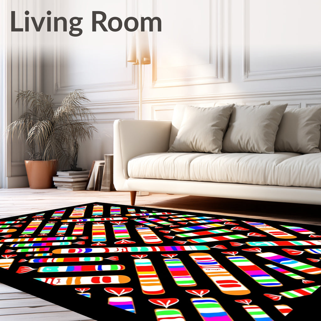 Colorful Candy Cane Stripes Rug