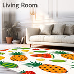 Watercolor Fruit Medley Pineapple Lemon Rug