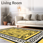 Yellow Geometric Ancient Aztec Rug