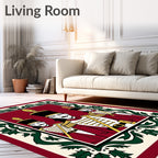Red White Green Soldier Garland Rug