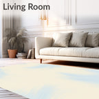 Soft Cream Sky Feather Abstract Rug
