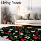 Classic Red Berry Snowflake Garland Rug