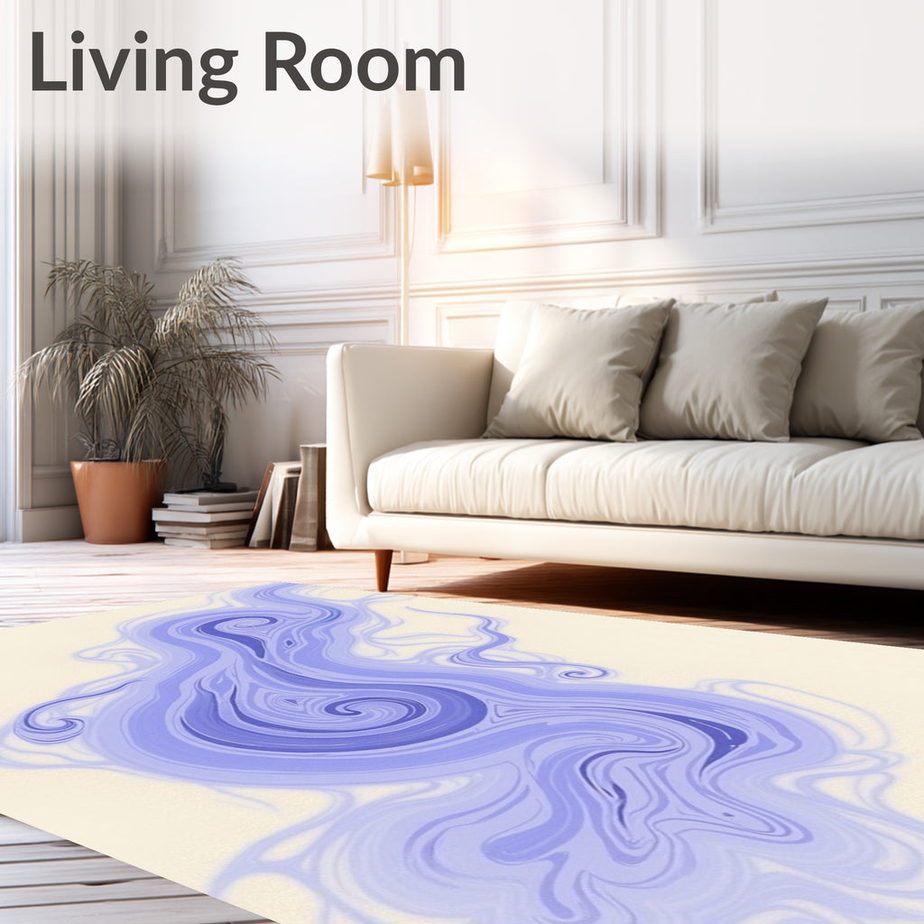 Amethyst Cloud Swirl Abstract Rug